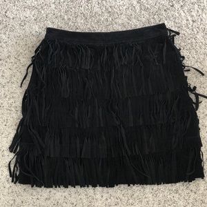 Kate Spade Suede Fringe Mini Skirt